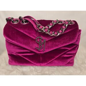 Steve Madded BColeman Velvet Dark Fuschia Shoulder Bag